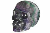 Colorful, Banded (Rainbow) Fluorite Skull #110100-1